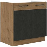 Vigo Spülenschrank 80cm Eiche Lancelot Matera Grau Küchenzeile Küchenblock Küche von KÜCHEN PREISBOMBE