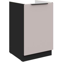 Küchen Preisbombe - Küchen Spülenunterschrank 50 cm Küche arona Kaschmir beige matt + Schwarz matt Küchenzeile Küchenblock Küche Einbauküche von KÜCHEN PREISBOMBE