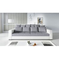 Modernes Big Sofa Wohnlandschaft Sofa Couch Jumbo 1 - Weiß - Hellgrau von KÜCHEN PREISBOMBE