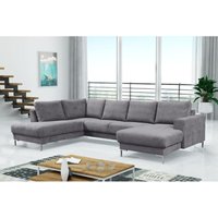 Modernes Sofa Couch Ecksofa Eckcouch Wohnlandschaft hellgrau Silvio xxl ii von KÜCHEN PREISBOMBE