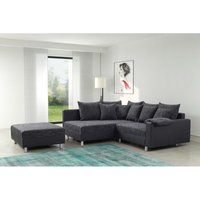 Modernes Sofa Couch Ecksofa Eckcouch in schwarz Eckcouch mit Hocker - Minsk l von KÜCHEN PREISBOMBE