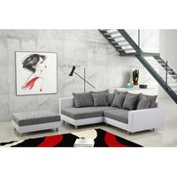 Modernes Sofa Couch Ecksofa Eckcouch in weiss Eckcouch mit Hocker - Minsk L von KÜCHEN PREISBOMBE