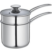 KÜCHENPROFI Wasserbad-Topf Edelstahl mit Glasdeckel 1,5 l Ø14cm von Küchenprofi