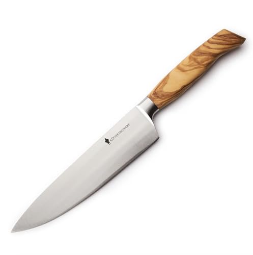 KÜCHENSCHARF Profi Kochmesser 20 cm mit Olivenholzgriff - Ergonomisches Küchenmesser aus 100% Edelstahl für Profi- und Hobbyköche - ideal für Fleisch, Obst & Gemüse - Geschenkset KÜCHENSCHARF Profi Kochmesser 20 cm mit Olivenholzgriff - Ergonomisches Küchenmesser aus 100% Edelstahl für Profi- und Hobbyköche - ideal für Fleisch, Obst & Gemüse - Geschenkset von KÜCHENSCHARF