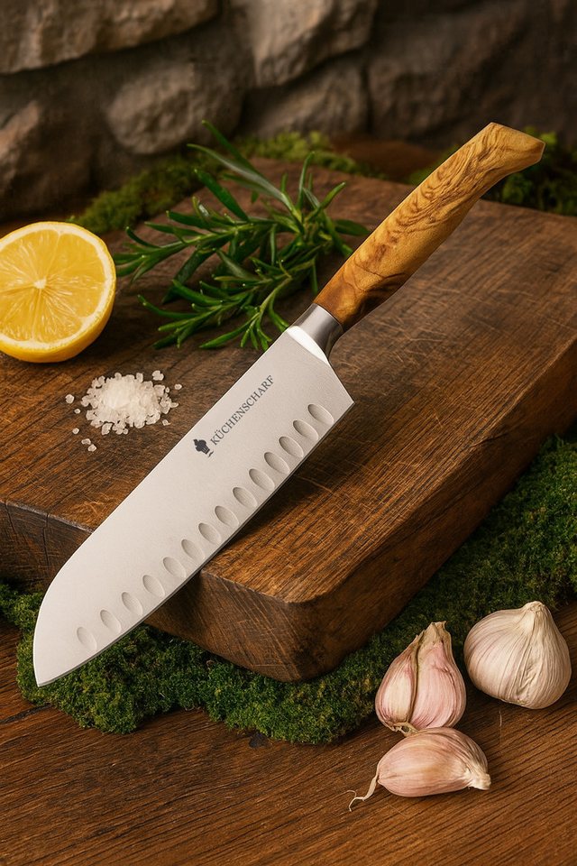 KÜCHENSCHARF Santokumesser 16 cm mit Olivenholzgriff - Ergonomisches Kochmesser, Für Profi- und Hobbyköche KÜCHENSCHARF Santokumesser 16 cm mit Olivenholzgriff - Ergonomisches Kochmesser, Für Profi- und Hobbyköche von KÜCHENSCHARF