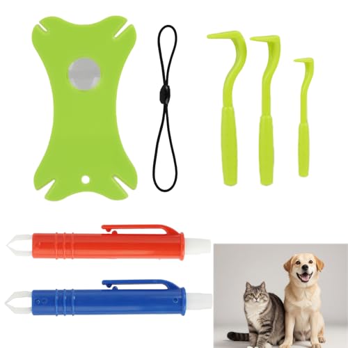 Zeckenzange Set für Mensch und Haustier, 6 PCS Zeckenentferner, Zeckenkarte Komplettset Zum Entfernen Von Zecken, Kompatibel für Hunde, Katzen und Kinder von KUEEA