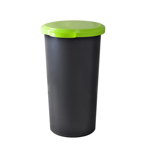 KUEFA 60L Müllsackständer mit flachem Deckel - Gelber Sack Mülleimer (Hellgrün) von KUEFA
