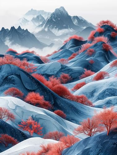Diamond Painting Berg, Baum 5D Diamond Painting Erwachsene, DIY Basteln Erwachsene, Vollbohrer Diamant Kunst Stickerei Kreuzstich Kits, Deko Wohnzimmer und Wanddeko, Geschenke für Frauen 50x65cm M-380 Diamond Painting Berg, Baum 5D Diamond Painting Erwachsene, DIY Basteln Erwachsene, Vollbohrer Diamant Kunst Stickerei Kreuzstich Kits, Deko Wohnzimmer und Wanddeko, Geschenke für Frauen 50x65cm M-380 von KUEGDUNG