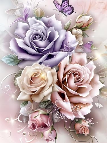Diamond Painting Blume, Schmetterling 5D Diamond Painting Erwachsene, DIY Basteln Erwachsene, Vollbohrer Diamant Kunst Stickerei Kreuzstich Kits, Deko Wohnzimmer und Wanddeko, Geschenke 60X70cm 4-2752 Diamond Painting Blume, Schmetterling 5D Diamond Painting Erwachsene, DIY Basteln Erwachsene, Vollbohrer Diamant Kunst Stickerei Kreuzstich Kits, Deko Wohnzimmer und Wanddeko, Geschenke 60X70cm 4-2752 von KUEGDUNG