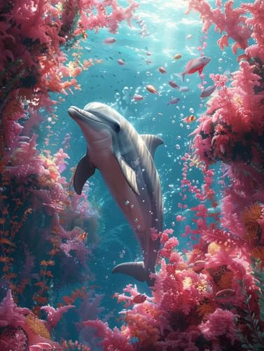 Diamond Painting Delphin, Fisch 5D Diamond Painting Erwachsene, DIY Basteln Erwachsene, Vollbohrer Diamant Kunst Stickerei Kreuzstich Kits, Deko Wohnzimmer und Wanddeko, Geschenke 100x130cm 9-1990 Diamond Painting Delphin, Fisch 5D Diamond Painting Erwachsene, DIY Basteln Erwachsene, Vollbohrer Diamant Kunst Stickerei Kreuzstich Kits, Deko Wohnzimmer und Wanddeko, Geschenke 100x130cm 9-1990 von KUEGDUNG