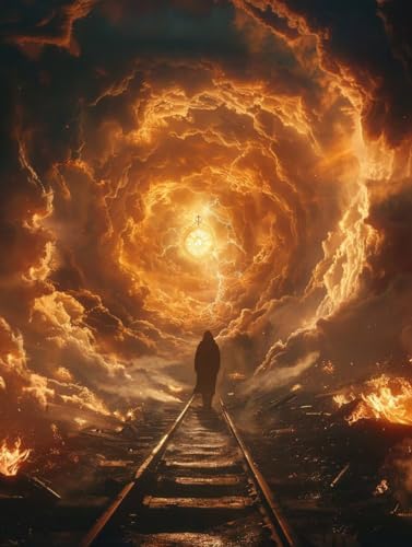 Diamond Painting Flamme, 5D Diamond Painting Erwachsene Landschaft, DIY Basteln Erwachsene, Mosaikherstellung Set, Vollbohrer Diamant Kunst Stickerei Kreuzstich Kits, Deko Wohnzimmer 40X50cm 6-4121 von KUEGDUNG