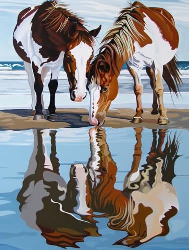 Diamond Painting Horse, 5D Diamond Painting Erwachsene Rivers, DIY Basteln Erwachsene, Mosaikherstellung Set, Vollbohrer Diamant Kunst Stickerei Kreuzstich Kits, Deko Wohnzimmer 50x65cm 6-6392 Diamond Painting Horse, 5D Diamond Painting Erwachsene Rivers, DIY Basteln Erwachsene, Mosaikherstellung Set, Vollbohrer Diamant Kunst Stickerei Kreuzstich Kits, Deko Wohnzimmer 50x65cm 6-6392 von KUEGDUNG