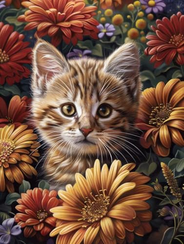 Diamond Painting Katze, 5D Diamond Painting Erwachsene Blume, DIY Basteln Erwachsene, Mosaikherstellung Set, Vollbohrer Diamant Kunst Stickerei Kreuzstich Kits, Deko Wohnzimmer 100x135cm I-9461 Diamond Painting Katze, 5D Diamond Painting Erwachsene Blume, DIY Basteln Erwachsene, Mosaikherstellung Set, Vollbohrer Diamant Kunst Stickerei Kreuzstich Kits, Deko Wohnzimmer 100x135cm I-9461 von KUEGDUNG