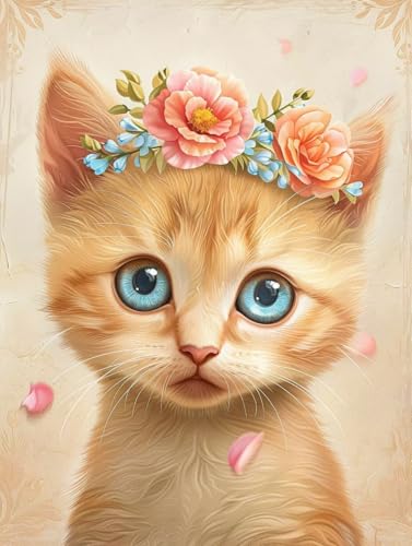 Diamond Painting Katze, 5D Diamond Painting Erwachsene Blume, DIY Basteln Erwachsene, Mosaikherstellung Set, Vollbohrer Diamant Kunst Stickerei Kreuzstich Kits, Deko Wohnzimmer 80X110cm E-1814 Diamond Painting Katze, 5D Diamond Painting Erwachsene Blume, DIY Basteln Erwachsene, Mosaikherstellung Set, Vollbohrer Diamant Kunst Stickerei Kreuzstich Kits, Deko Wohnzimmer 80X110cm E-1814 von KUEGDUNG