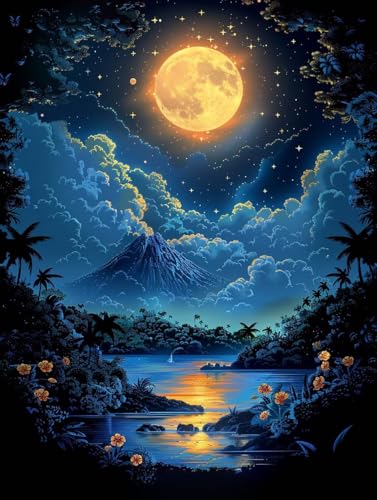 Diamond Painting Mond, 5D Diamond Painting Erwachsene Landschaft, DIY Basteln Erwachsene, Mosaikherstellung Set, Vollbohrer Diamant Kunst Stickerei Kreuzstich Kits, Deko Wohnzimmer 100x135cm B-8635 Diamond Painting Mond, 5D Diamond Painting Erwachsene Landschaft, DIY Basteln Erwachsene, Mosaikherstellung Set, Vollbohrer Diamant Kunst Stickerei Kreuzstich Kits, Deko Wohnzimmer 100x135cm B-8635 von KUEGDUNG