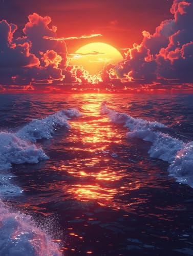 Diamond Painting Sonnenuntergang, 5D Diamond Painting Erwachsene Ozean, DIY Basteln Erwachsene, Mosaikherstellung Set, Vollbohrer Diamant Kunst Stickerei Kits, Deko Wohnzimmer 80X110cm S-9920 Diamond Painting Sonnenuntergang, 5D Diamond Painting Erwachsene Ozean, DIY Basteln Erwachsene, Mosaikherstellung Set, Vollbohrer Diamant Kunst Stickerei Kits, Deko Wohnzimmer 80X110cm S-9920 von KUEGDUNG