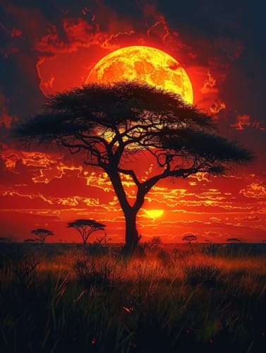 Diamond Painting Sonnenuntergang, Baum 5D Diamond Painting Erwachsene, DIY Basteln Erwachsene, Vollbohrer Diamant Kunst Stickerei Kreuzstich Kits, Deko Wohnzimmer und Wanddeko 70x95cm 6-8015 Diamond Painting Sonnenuntergang, Baum 5D Diamond Painting Erwachsene, DIY Basteln Erwachsene, Vollbohrer Diamant Kunst Stickerei Kreuzstich Kits, Deko Wohnzimmer und Wanddeko 70x95cm 6-8015 von KUEGDUNG