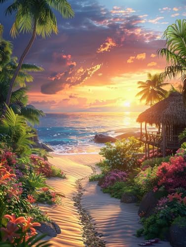 Diamond Painting Sonnenuntergang, Ozean 5D Diamond Painting Erwachsene, DIY Basteln Erwachsene, Vollbohrer Diamant Kunst Stickerei Kreuzstich Kits, Deko Wohnzimmer und Wanddeko 60X70cm B-5053 Diamond Painting Sonnenuntergang, Ozean 5D Diamond Painting Erwachsene, DIY Basteln Erwachsene, Vollbohrer Diamant Kunst Stickerei Kreuzstich Kits, Deko Wohnzimmer und Wanddeko 60X70cm B-5053 von KUEGDUNG