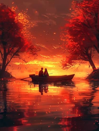 Diamond Painting Sonnenuntergang, Paar 5D Diamond Painting Erwachsene, DIY Basteln Erwachsene, Vollbohrer Diamant Kunst Stickerei Kreuzstich Kits, Deko Wohnzimmer und Wanddeko 100x135cm E-5605 Diamond Painting Sonnenuntergang, Paar 5D Diamond Painting Erwachsene, DIY Basteln Erwachsene, Vollbohrer Diamant Kunst Stickerei Kreuzstich Kits, Deko Wohnzimmer und Wanddeko 100x135cm E-5605 von KUEGDUNG