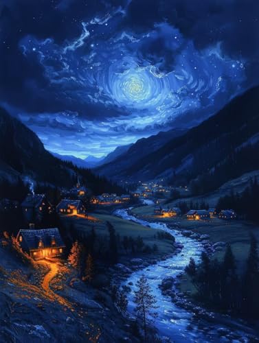 Diamond Painting Sternenhimmel, 5D Diamond Painting Erwachsene Rivers, DIY Basteln Erwachsene, Mosaikherstellung Set, Vollbohrer Diamant Kunst Stickerei Kits, Deko Wohnzimmer 80X110cm T-1954 Diamond Painting Sternenhimmel, 5D Diamond Painting Erwachsene Rivers, DIY Basteln Erwachsene, Mosaikherstellung Set, Vollbohrer Diamant Kunst Stickerei Kits, Deko Wohnzimmer 80X110cm T-1954 von KUEGDUNG