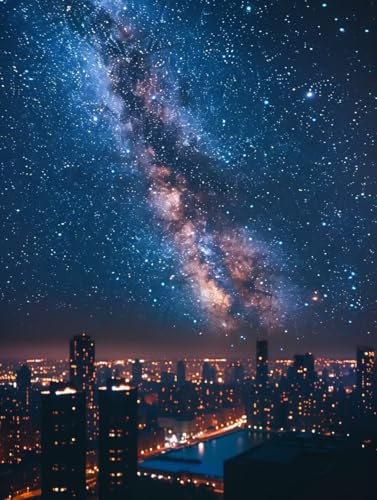 Diamond Painting Sternenhimmel, Landschaft 5D Diamond Painting Erwachsene, DIY Basteln Erwachsene, Vollbohrer Diamant Kunst Stickerei Kreuzstich Kits, Deko Wohnzimmer und Wanddeko 40X50cm 5-3652 von KUEGDUNG