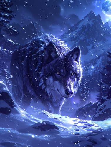 Diamond Painting Wolf, 5D Diamond Painting Erwachsene Berg, DIY Basteln Erwachsene, Mosaikherstellung Set, Vollbohrer Diamant Kunst Stickerei Kreuzstich Kits, Deko Wohnzimmer Geschenke 40X50cm 5-2039 Diamond Painting Wolf, 5D Diamond Painting Erwachsene Berg, DIY Basteln Erwachsene, Mosaikherstellung Set, Vollbohrer Diamant Kunst Stickerei Kreuzstich Kits, Deko Wohnzimmer Geschenke 40X50cm 5-2039 von KUEGDUNG