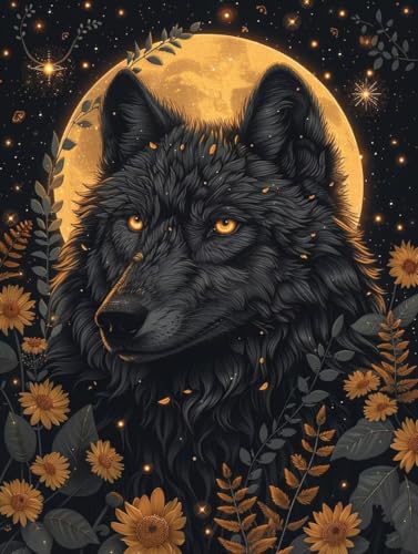 Diamond Painting Wolf, 5D Diamond Painting Erwachsene Blume, DIY Basteln Erwachsene, Mosaikherstellung Set, Vollbohrer Diamant Kunst Stickerei Kreuzstich Kits, Deko Wohnzimmer Geschenke 50x65cm 9-8414 Diamond Painting Wolf, 5D Diamond Painting Erwachsene Blume, DIY Basteln Erwachsene, Mosaikherstellung Set, Vollbohrer Diamant Kunst Stickerei Kreuzstich Kits, Deko Wohnzimmer Geschenke 50x65cm 9-8414 von KUEGDUNG