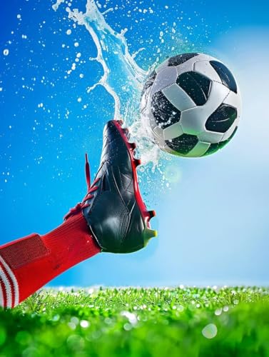 FußBall Malen Nach Zahlen Erwachsene, Athlet Malen Nach Zahlen, DIY Handgemalt Ölgemälde Kit Mit 3 Pinseln und Acrylfarbe, Paint by Numbers Bastelset Erwachsene für Deko Wohnzimmer 80x110cm 3-3355 von KUEGDUNG