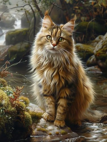 Katze Malen Nach Zahlen Erwachsene, Tier Malen Nach Zahlen, DIY Handgemalt Ölgemälde Kit Mit 3 Pinseln und Acrylfarbe, Paint by Numbers Bastelset Erwachsene für Deko Wohnzimmer 100x130cm 1-2023 von KUEGDUNG