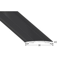Abdeckprofil Alu - Übergangsprofil selbstklebend 1000x38mm, Aluminium schwarz - Kügele von KÜGELE