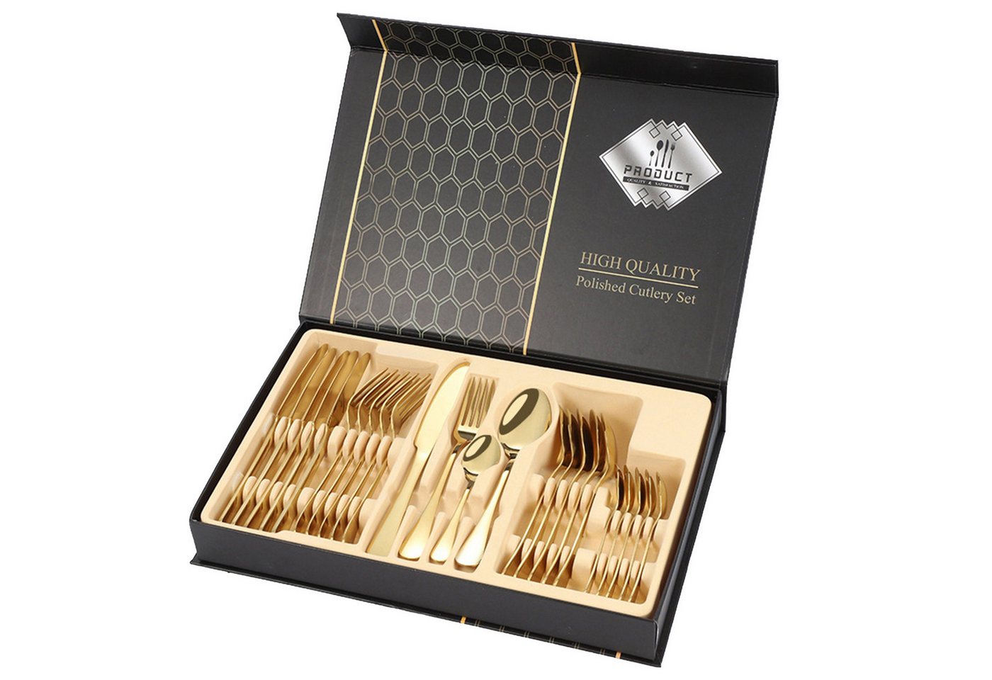 KÜLER Besteck-Set Tafelgeschirr Edelstahlbesteck Messer Gabel und Löffel 24-teiliges Set, 6 Personen von KÜLER