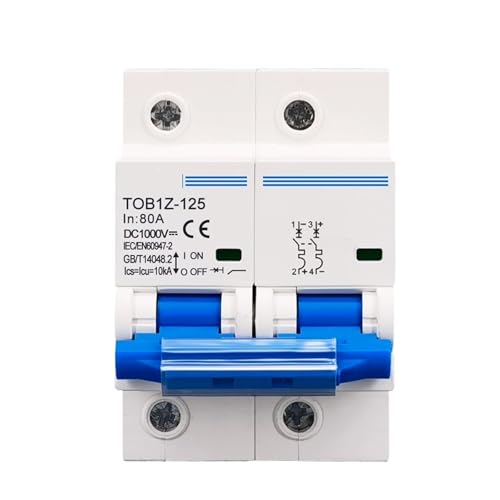 2P 1000V DC MCB 80A 100A 125A Circuit Breaker FOR PV System C Curved Batterie Main Switch (80A) von KUELVTYIT