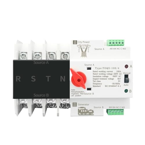 3 Phase Din Rail ATS Dual Power Automatic Transfer Switch Electrical Selector Switches Uninterrupted Power 4P 63A 100A 125A(220V,63A) von KUELVTYIT
