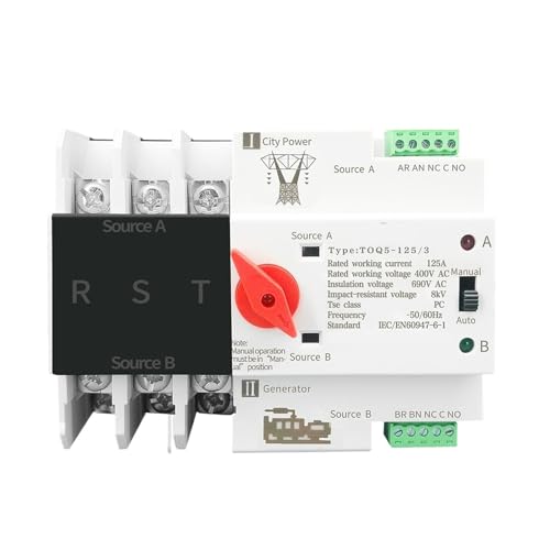 3P 3 Phase Din Rail ATS Dual Power Automatic Transfer Switch Electrical Selector Uninterrupted Power 63A 100A 125A(100A) von KUELVTYIT