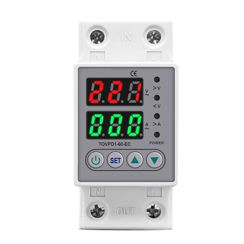 Din Rail 230V Adjustable Over and Under Voltage Protective Device Protector Relay Monitor Current Limit 63A von KUELVTYIT