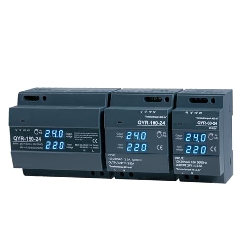 KUELVTYIT QYR-60W 100W 150W DIN Rail Switching Power Supply AC-DC 12V 24V with Digital Display Step Shape Industrial for LED Light Strip(12V_60W) von KUELVTYIT