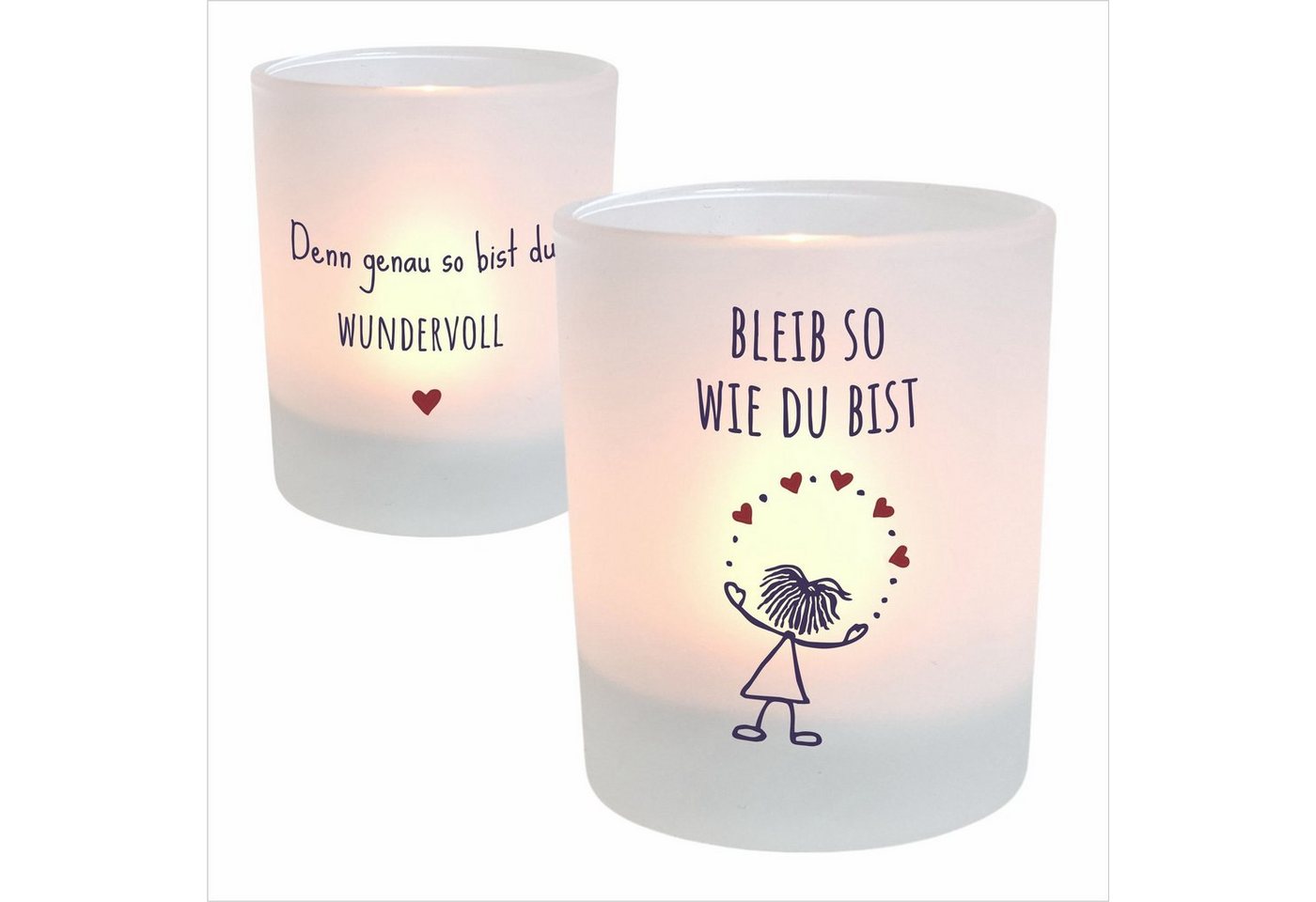 KÜSTENGLÜCK Windlicht Bleib so, Geschenkidee Geburtstag, Teelichtglas mit Spruch (1 St), aus Glas von KÜSTENGLÜCK