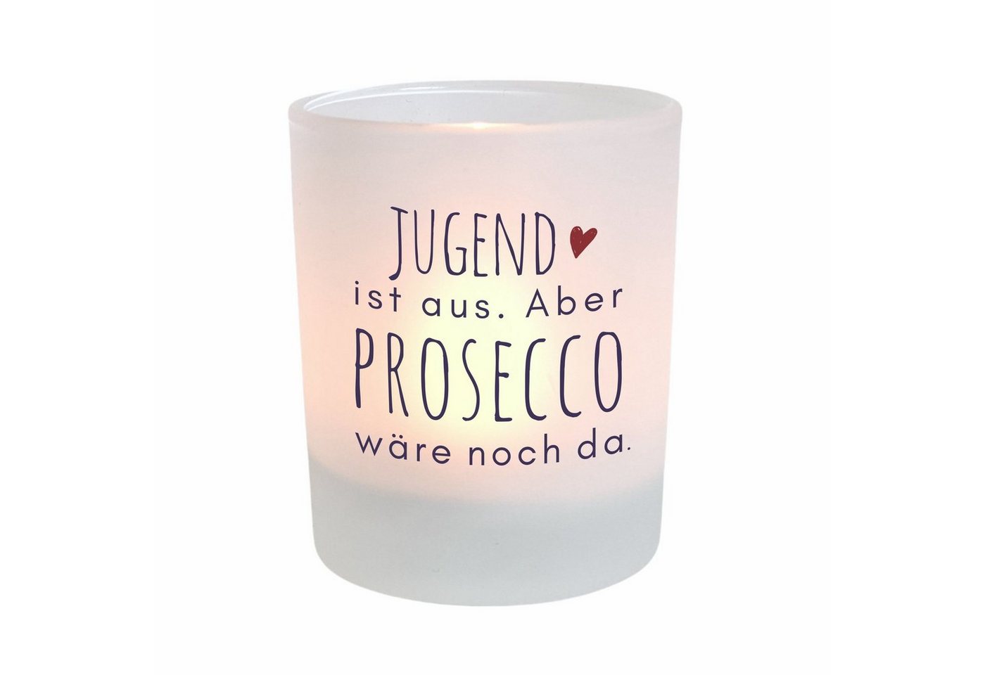 KÜSTENGLÜCK Windlicht Prosecco, Geschenk für Frauen, mit Spruch, aus Glas (1 St), aus Glas von KÜSTENGLÜCK