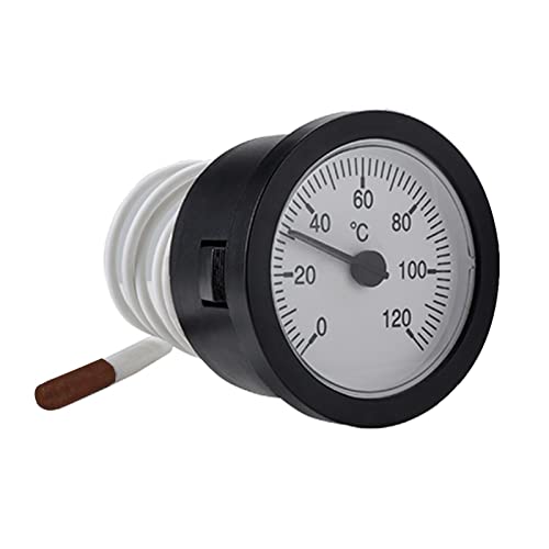52mm Kapillare Temperaturmessgerät Thermometer, Heizung Zeiger Thermometer für Gas Flüssigkeit und Dampf 0-120 °C von KUEZCVYA