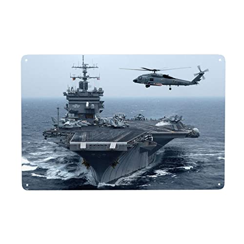 20 x 30 cm, Flugzeugträger, UV-Druck, Metallschild, Dekoration, geeignet für Wohnzimmer, Bar, Café, Garage usw von KUEhhhr