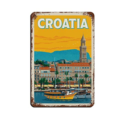 Blechschilder Retro Kroatien Reise Blechschilder Vintage Lustig Zuhause Küche Bar Club Höhle Wandkunst Dekor 30 x 43 cm Blechschilder Retro Kroatien Reise Blechschilder Vintage Lustig Zuhause Küche Bar Club Höhle Wandkunst Dekor 30 x 43 cm von KUEhhhr