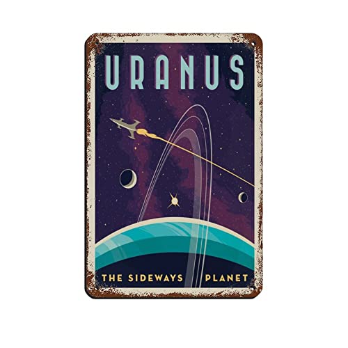 KUEhhhr Metallschilder Uranus The Sideways Planet Reise Blechschilder Vintage Bar Club Höhle Zuhause Küche Wanddekoration Rustikales Metallschild Lustige Dekoration 30 x 20 cm von KUEhhhr