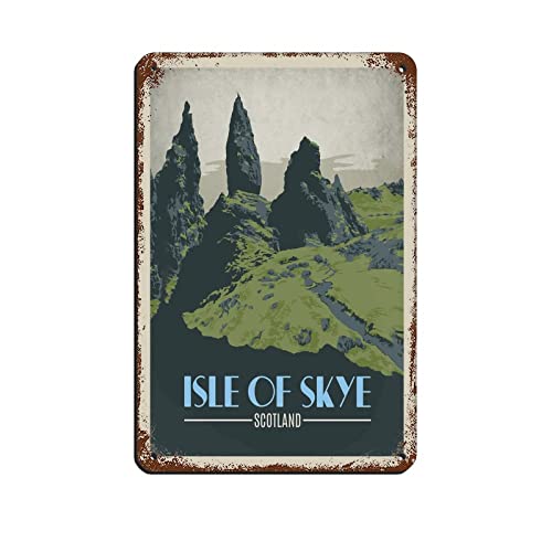 Metall-Blechschild Isle of Skye, Schottland, Reise-Blechschilder, Retro-Blechschild, Bar, Pub, Esszimmer, Café, Zuhause, Badezimmer und Zimmer, Kunst, 30 x 43 cm von KUEhhhr