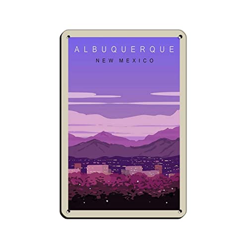 Metall-Blechschilder Albuquerque New Mexico, Reise-Blechschilder, Wanddekoration für Café, Bar, Pub, Zuhause, 30 x 20 cm von KUEhhhr