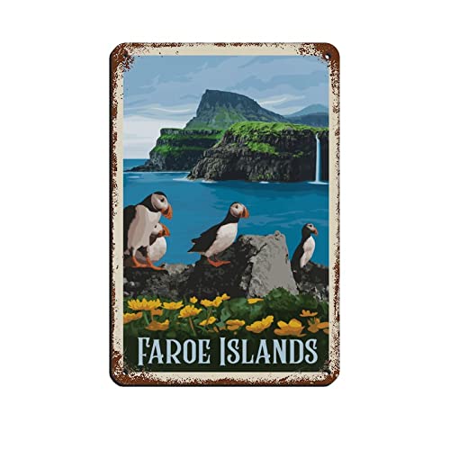 Metall-Blechschilder Färöer-Inseln, Reise-Blechschilder, Wanddekoration für Café, Bar, Pub, Zuhause, 30 x 20 cm von KUEhhhr