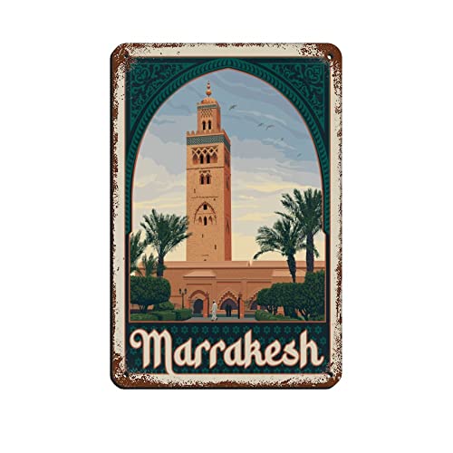 Metall-Blechschilder Marokko Marrakesch für Zuhause, Küche, Restaurant, Wand, Club, Haus, Dekoration, Reisen, Blechschilder, 30 x 20 cm von KUEhhhr