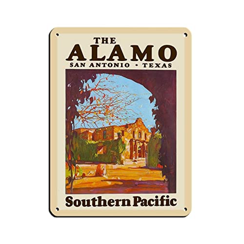 Metall-Blechschilder The Alamo, Reise-Blechschilder, Wanddekoration für Café, Bar, Pub, Zuhause, 30 x 20 cm von KUEhhhr