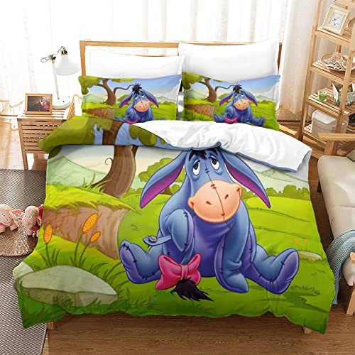 Winnie Puuh Bettbezug 135x200 cm Mit Reißverschluss und Kissenbezug Jugendliche Erwachsene Kinder Bettwäsche Set 135x200 cm Bequem Hypoallergenic Mikrofaser von KUFRY