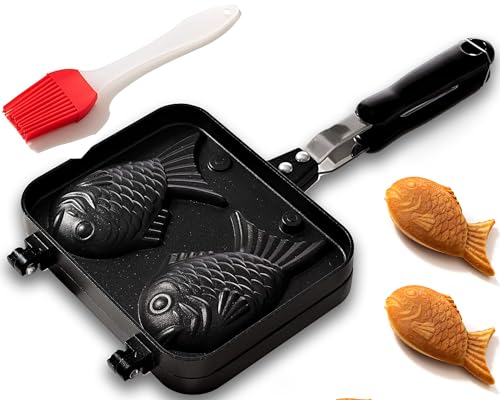 KUHA Taiyaki-Pfanne in Fischform, Waffelform, mit Silikonöl-Pinsel von KUHA