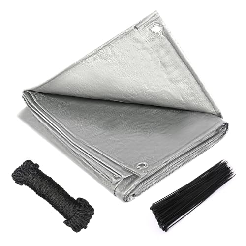 2x3m Abdeckplane, Zeltplane Wasserdicht mit Ösen, Schutzplane Allzweckplane Schutzplane mit Seil und Kabelbinder Zeltplane Bauplane Gewebeplane für Camping Garten Pool Auto Trampolin von KUHAWL